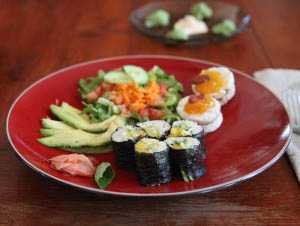 Vegetarian Sushi and Salad at Anamaya