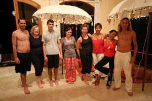Enrico and Juliana with yoga group