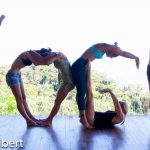 Yoga spelled with bodies