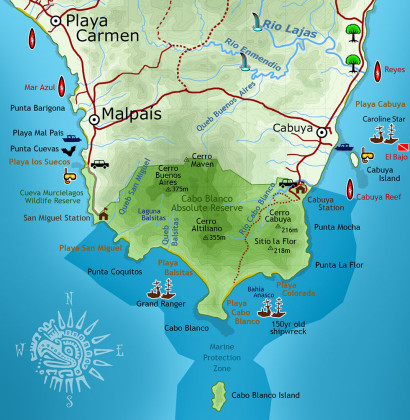 Cabo Blanco National Park Map