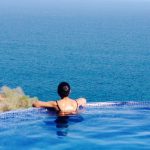 Bev in Anamaya's pool