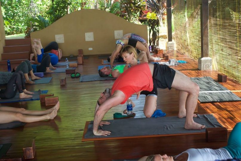 Elena Klymenko teaching yoga at Anamaya Resort